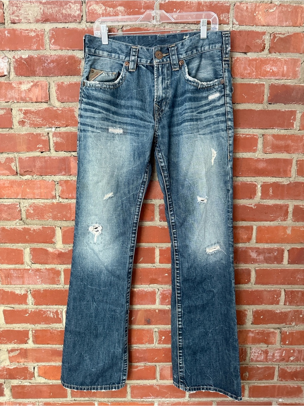 Men's Silver Distressed Blue Zac Denim